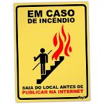 Placa em Caso de Incêndio