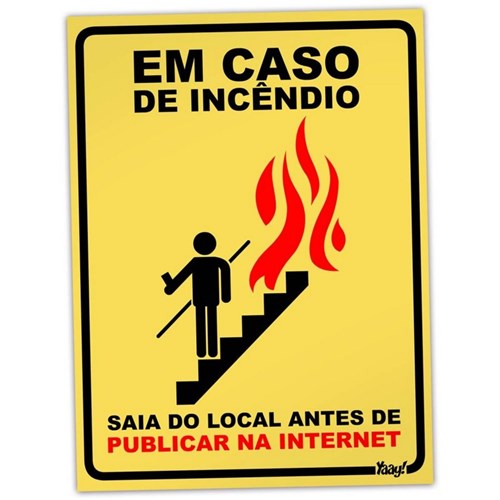 Placa em Caso de Incêndio