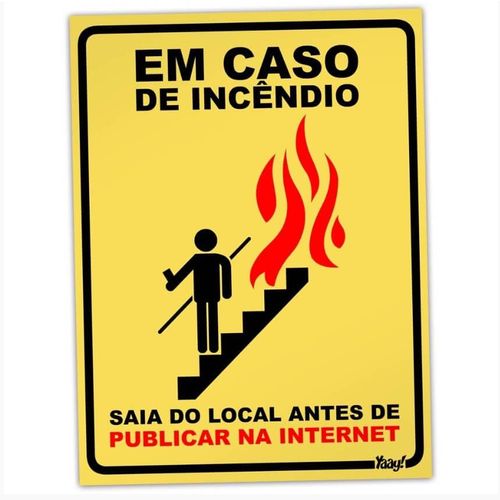 Placa em Caso de Incêndio