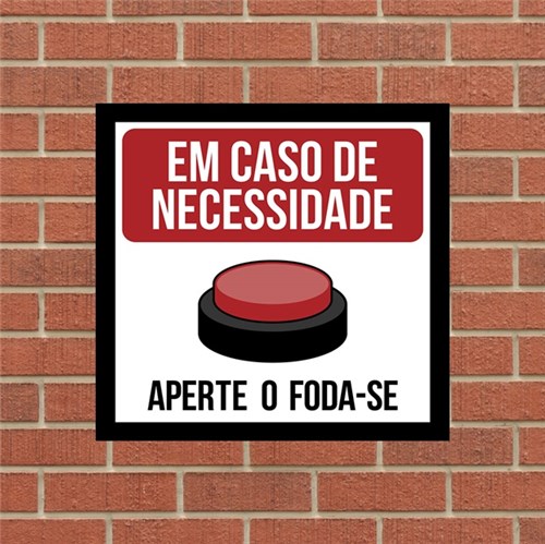 Placa em Caso de Necessidade