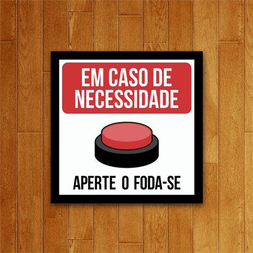 Placa em Caso de Necessidade