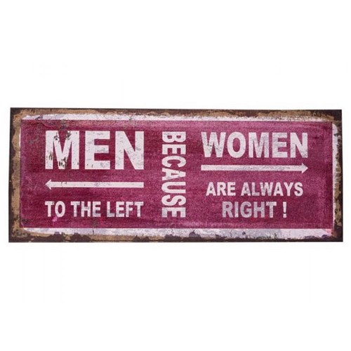 Placa Juta Men X Women 50x20x2cm Trevisan Concept