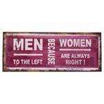 Placa Juta Men x Women 50x20x2cm Trevisan Concept