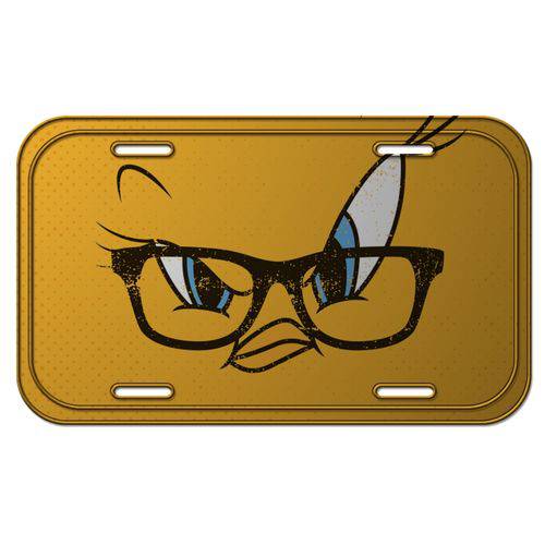 Placa Parede Metal Looney Tweety Big Face Fd Amarelo - Metropole