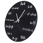 Pó preto revestido de matemática Relógio de lousa Relógio de parede Relógio de casa / escritório / sala de aula