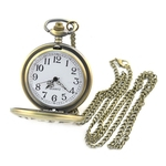 Pocket Watch Quartz vintage com o crânio original e Gun Padrão com corrente