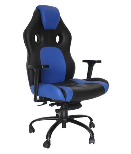 Poltrona Gamer Giratória com Braço Linha Gamer Racing Azul - Design Office