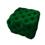 Poltrona Pufão Pufe Puf Puff Banco Decorativo Quadrado Capitonê Suede Verde Para Sala De Estar Recepção Quarto - Ds Decor