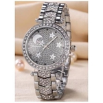 Popular ocasional relógio de quartzo senhora, Pentagram incrustado com tendência de diamantes de moda senhora Assista