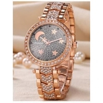 Popular ocasional relógio de quartzo senhora, Pentagram incrustado com tendência de diamantes de moda senhora Assista