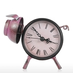 Porquinho Relógio Handmade Vintage Metal Porquinho Estatueta Mudo Relógio de Mesa Relógio Prático Operado por Uma Bateria AA (não incluída)