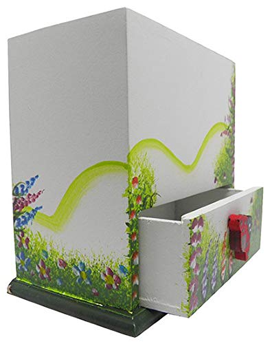 Porta Joias Organizador de Bijuterias Mulher Brinco Cordao Cofre Branco com Rosa (MAD-6679-3)