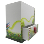 Porta Joias Organizador De Bijuterias Mulher Brinco Cordao Cofre Branco Com Rosa (MAD-6679-3)