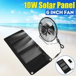 Portátil 10 W 5.5 V Painel Movido A Energia Solar Ventilador De Ferro Para Escritório Em Casa Ao Ar Livre Viajar Pesca 6 Polegada USB Ventilador de Refrigeração