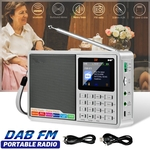 Portátil de Bolso de Rádio Digital de 2.4 Polegada DAB + Bateria Recarregável de Rádio Rádio FM Display LCD Alto-falante Suporte Cartão SD MP3