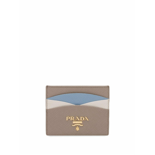 Prada Porta-cartões de Couro Multicolor - Cinza