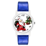 Presentes Padrão Natal relógio de quartzo pulseira de couro relógio de pulso para meninos e meninas