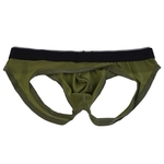 Projeto Homens Masculino Super Fino respir¨¢vel underwear masculino Sexy Leaky Bundas Design T-Back Ex¨¦rcito Verde M