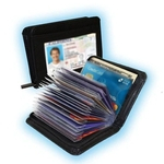 PU Titular Carteira de couro do cartão de crédito PU Bloqueio presentes bolso com zíper para homem e mulher