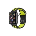 Pulseira Apple Watch em Silicone 42mm e 44mm Sport Com Furos Preto e Verde
