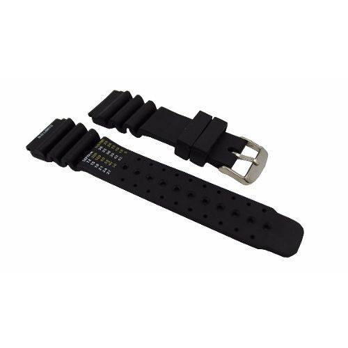 Pulseira Aqualand para Relógio Borracha Silicone Preto 24 Mm