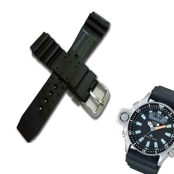 Pulseira Compatível para Relógio Aqualand Citizen AY500 Preta - Oficina dos Relógios