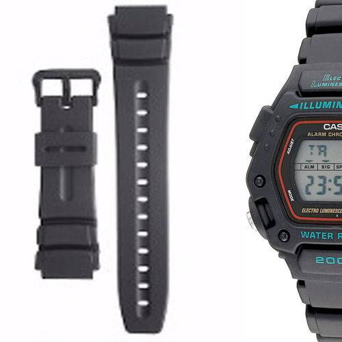 Pulseira Compatível para Relógio Cassio Dw 290 de Silicone Preta