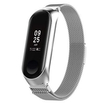 Pulseira de Aço inoxidável para Mi Band 3 Versão para Pulsos Grandes! COR PRATA com Fecho magnético