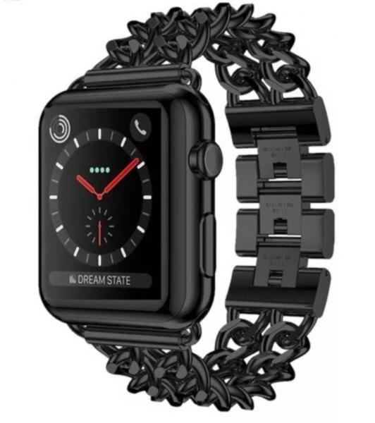 Pulseira de Aço Trançado para Apple Watch 42/44mm - Preta / Jetech