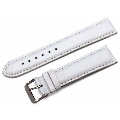 Pulseira de Couro Branco para Relogio Universal 24mm