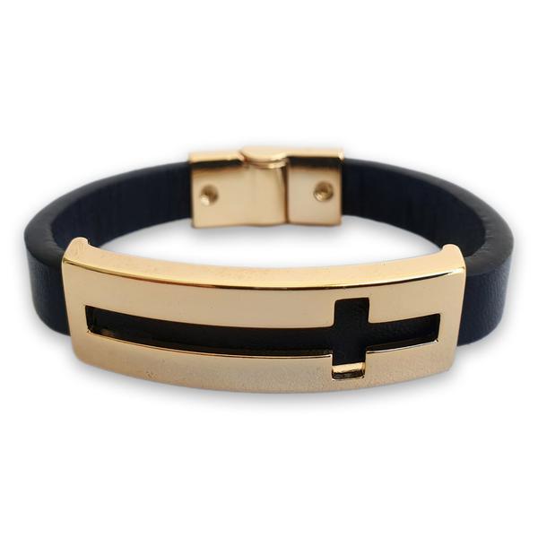 Pulseira de Couro Golden Cross ZFW