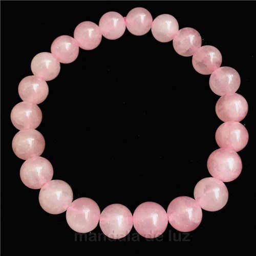 Pulseira de Esferas de Quartzo Rosa