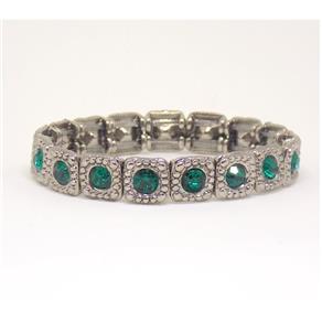 Pulseira de Metal com Strass - Verde