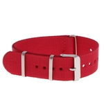 Pulseira De Relógio De Nylon Tecida Pulseira De Relógio De Aço Inoxidável Buckle Red 20mm