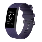 Pulseira de Silicone Cinza Slate para Relógio Fitbit Charge 3