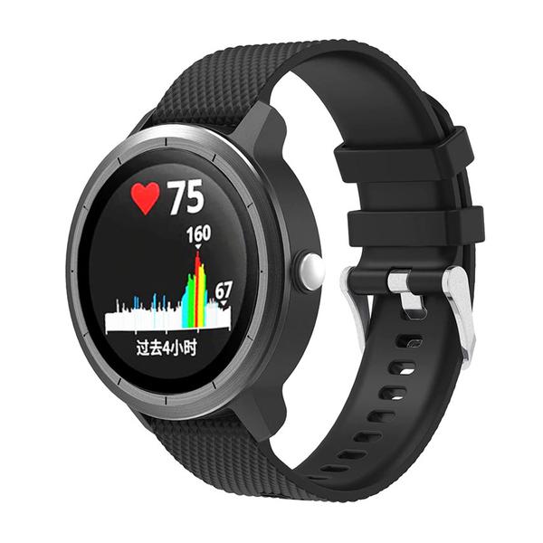 Pulseira de Silicone Preto para Relógio Garmin Vivoactive 3 / Music - Tudo Smartwatch