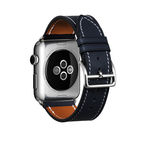 Pulseira Em Couro Estilo Hermes Apple Watch | 38mm - Preta