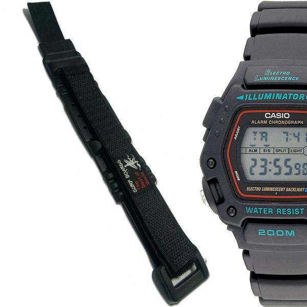 Pulseira em Nylon Compatível com Casio DW290 Preta - Oficina dos Relogios