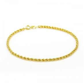 Pulseira em Ouro 18k Cordão Baiano 2,2mm de 21cm Pu03455