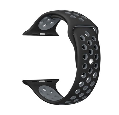 Pulseira em Silicone para Apple Watch e Oled Pró Série 2 e Série 3 (Preto e Cinza)