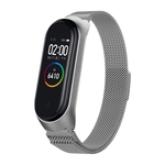 Pulseira Extra Para Xiaomi Mi Band 4 - Aço Inox Metal - Prata