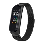 Pulseira Extra Para Xiaomi Mi Band 4 - Aço Inox Metal - Preto