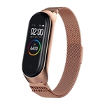 Pulseira Extra Para Xiaomi Mi Band 4 - Aço Inox Metal - Rose Gold