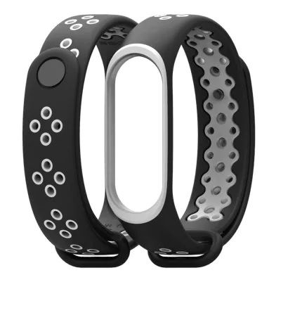 Pulseira Extra para Xiaomi Mi Band 3 - Preta e Branco