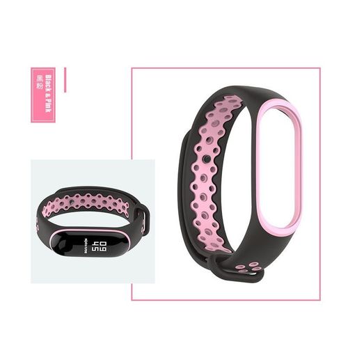 Pulseira Extra para Xiaomi Mi Band 3 - Preta e Rosa