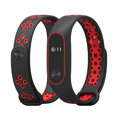 Pulseira Extra para XIAOMI MI BAND 2 (preto com Vermelho)