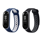 Pulseira Extra Xiaomi Mi Band 3 e 4 Sport Em Silicone Azul e Preto