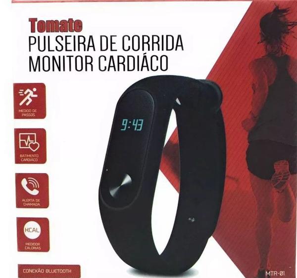 Pulseira Fitness Inteligente Corrida com Monitor Cardíaco - Tomate