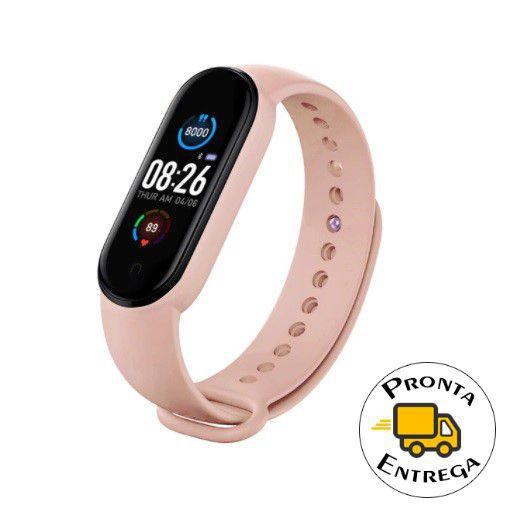 Pulseira Inteligente M5 Smartband Troca Foto Music Player Bluetooth Monitor Cardíaco - Rosa - R&M Silva Shop