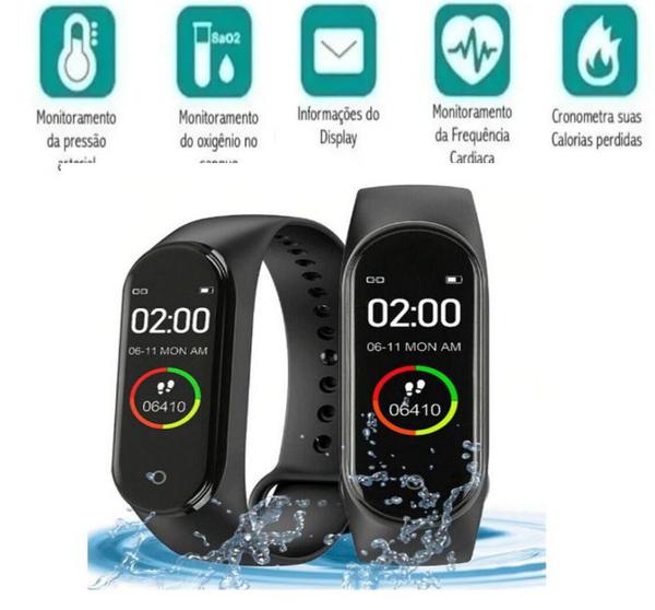 Pulseira Inteligente Oximetro Batimento Pressao Mtr-24 Corrida Batimentos Android/Ios - Tomate